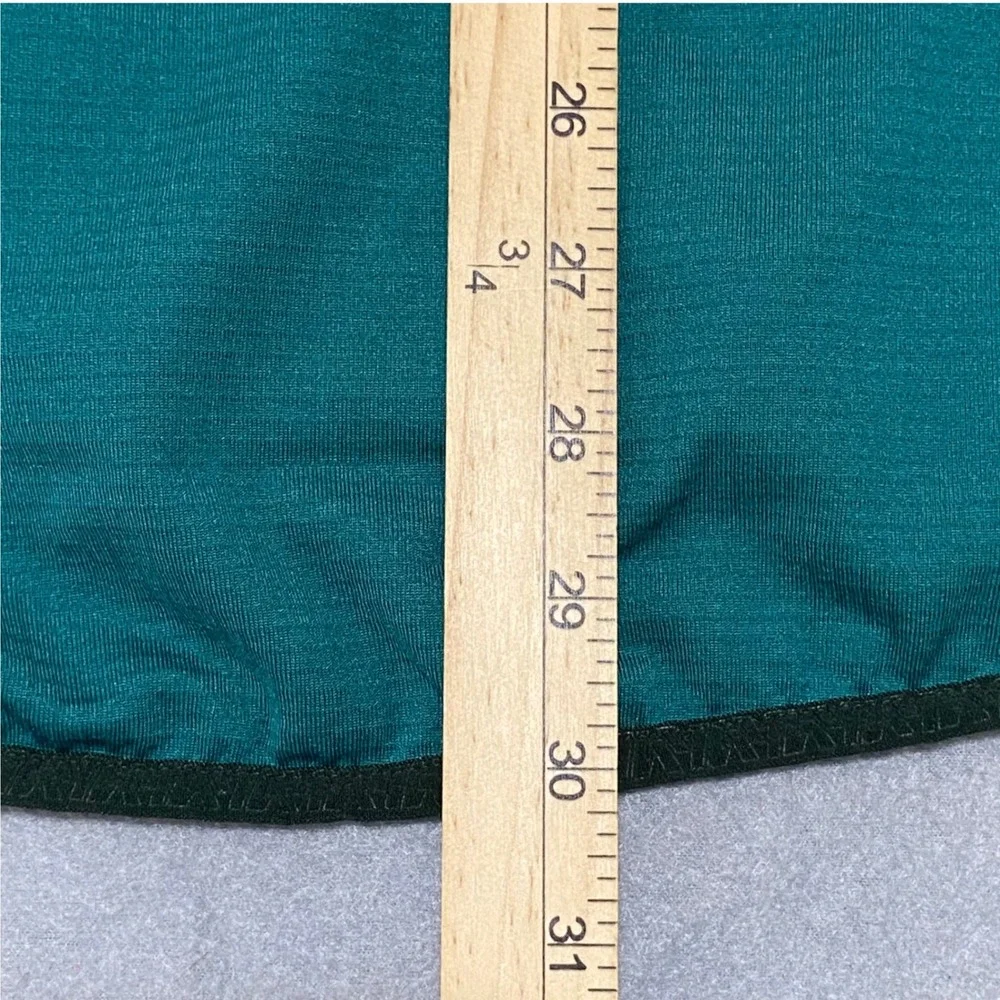 Eddie Bauer First Ascent FreeHeat Mens TXL Teal Green Grid Fleece Quarter Zip